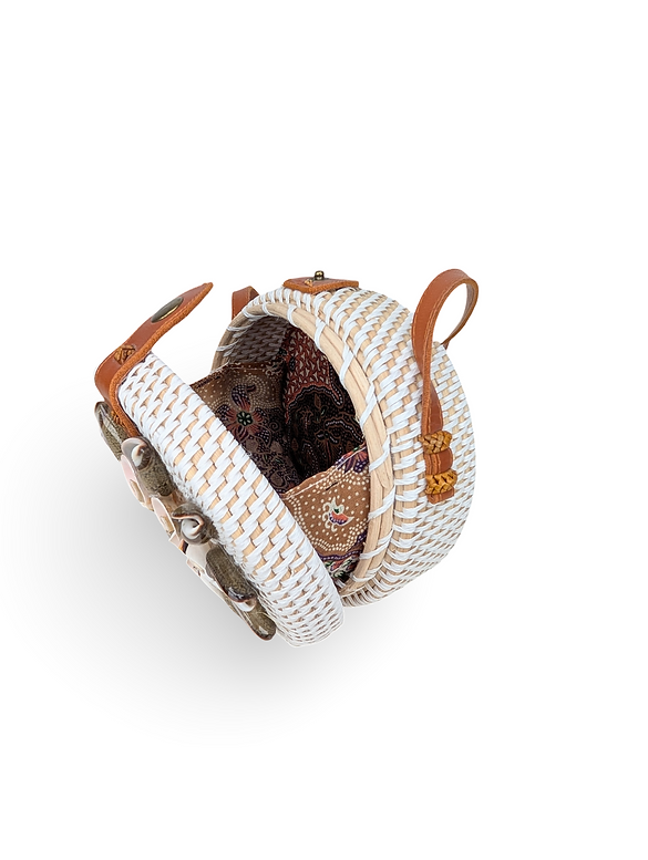 Shell Crossbody, Woven Rattan Purse, Natural Wicker Purse, Chic Handbag