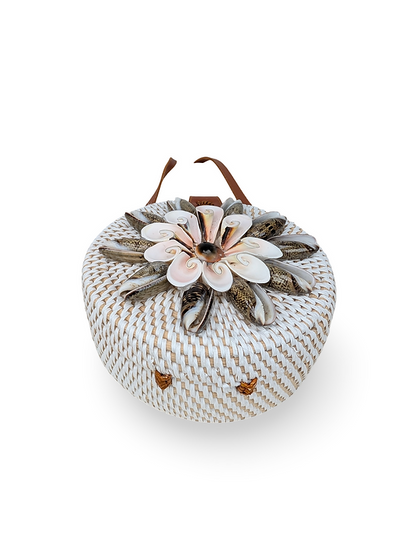 Shell Crossbody, Woven Rattan Purse, Natural Wicker Purse, Chic Handbag